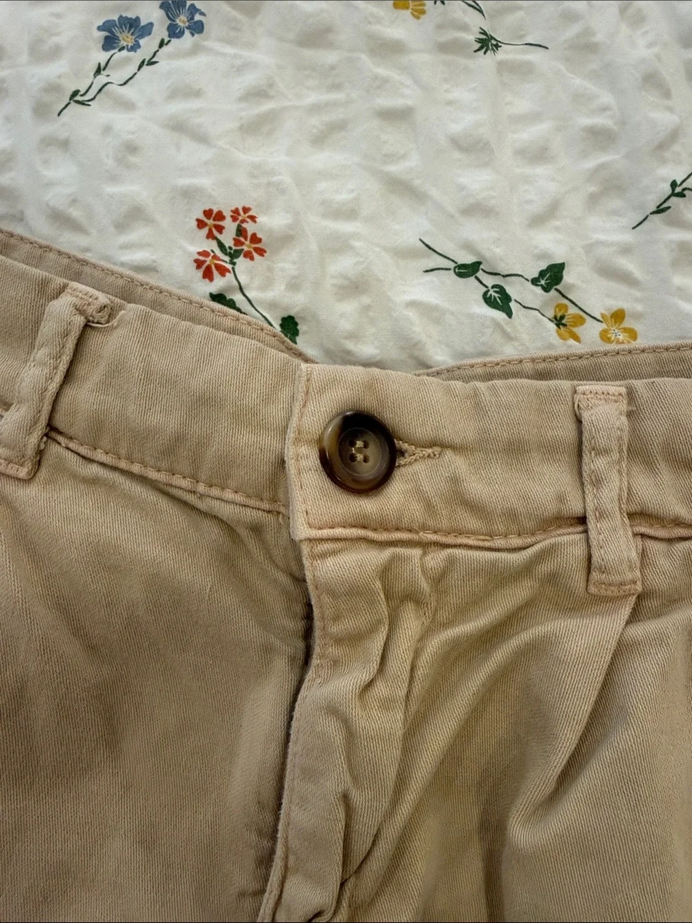 Free People Khaki Pleated High-Rise Women's Shorts 8